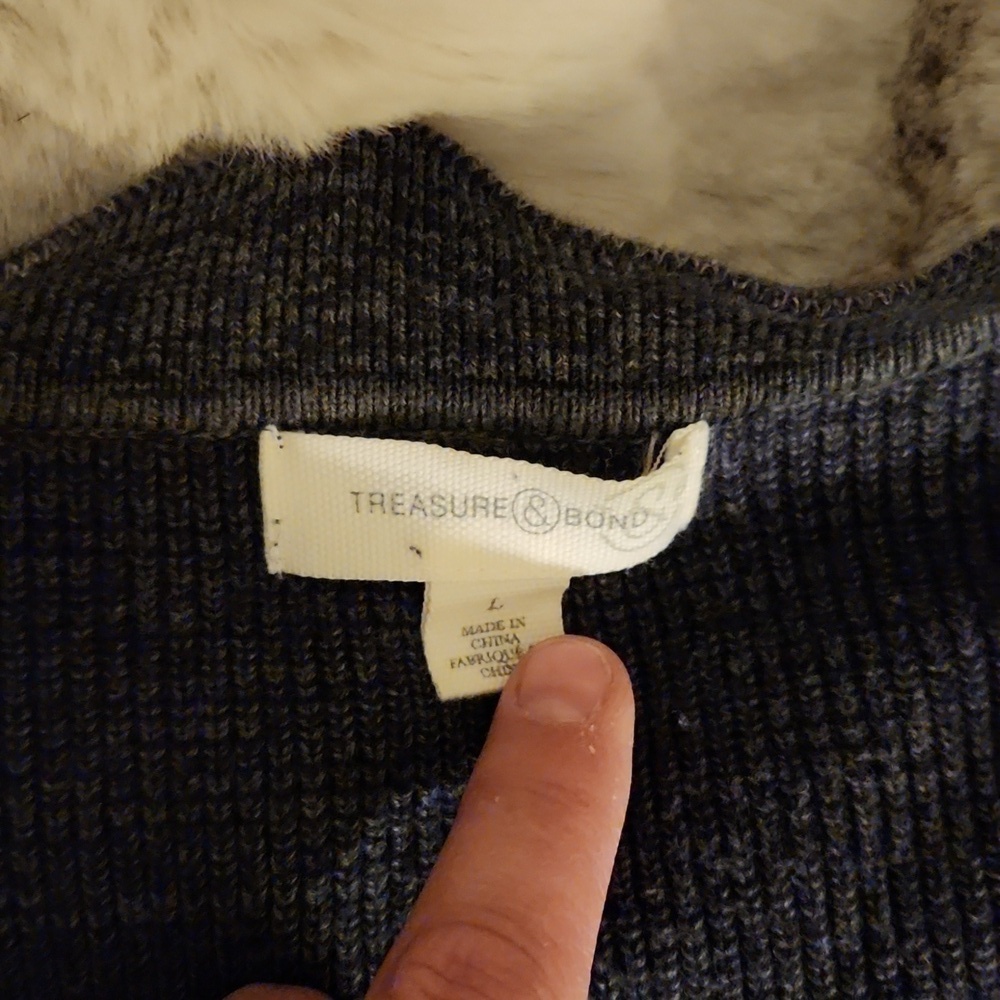 Nice Treasure & Bond Gray Cardigan-Size L - Picture 6 of 7